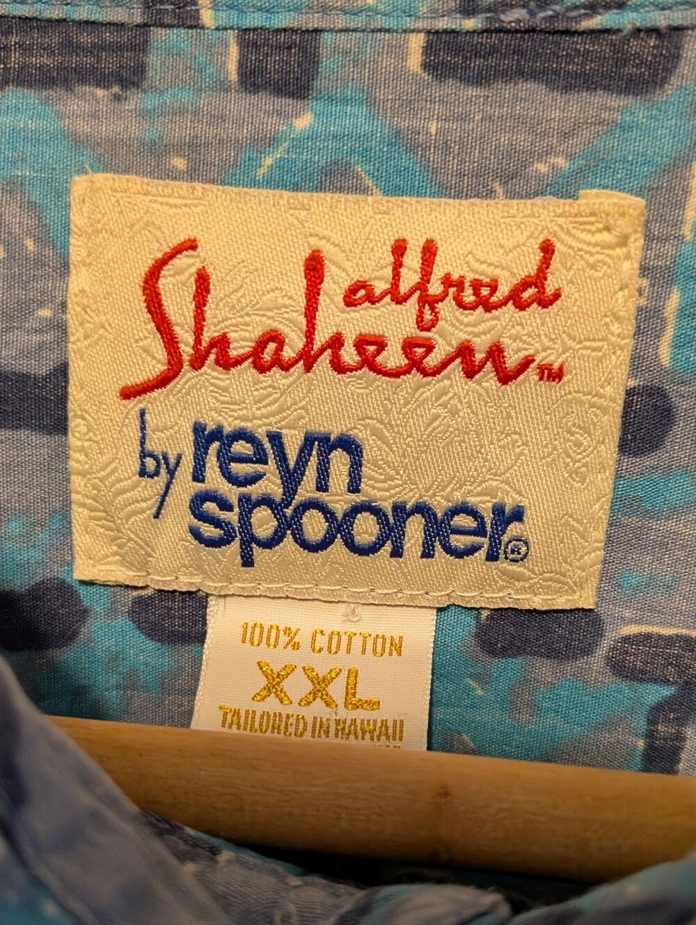 Vintage Alfred Shaheen  reyn spooner Tiki Reverse Print Hawaiian Aloha Shirt 2XL - Picture 2 of 7